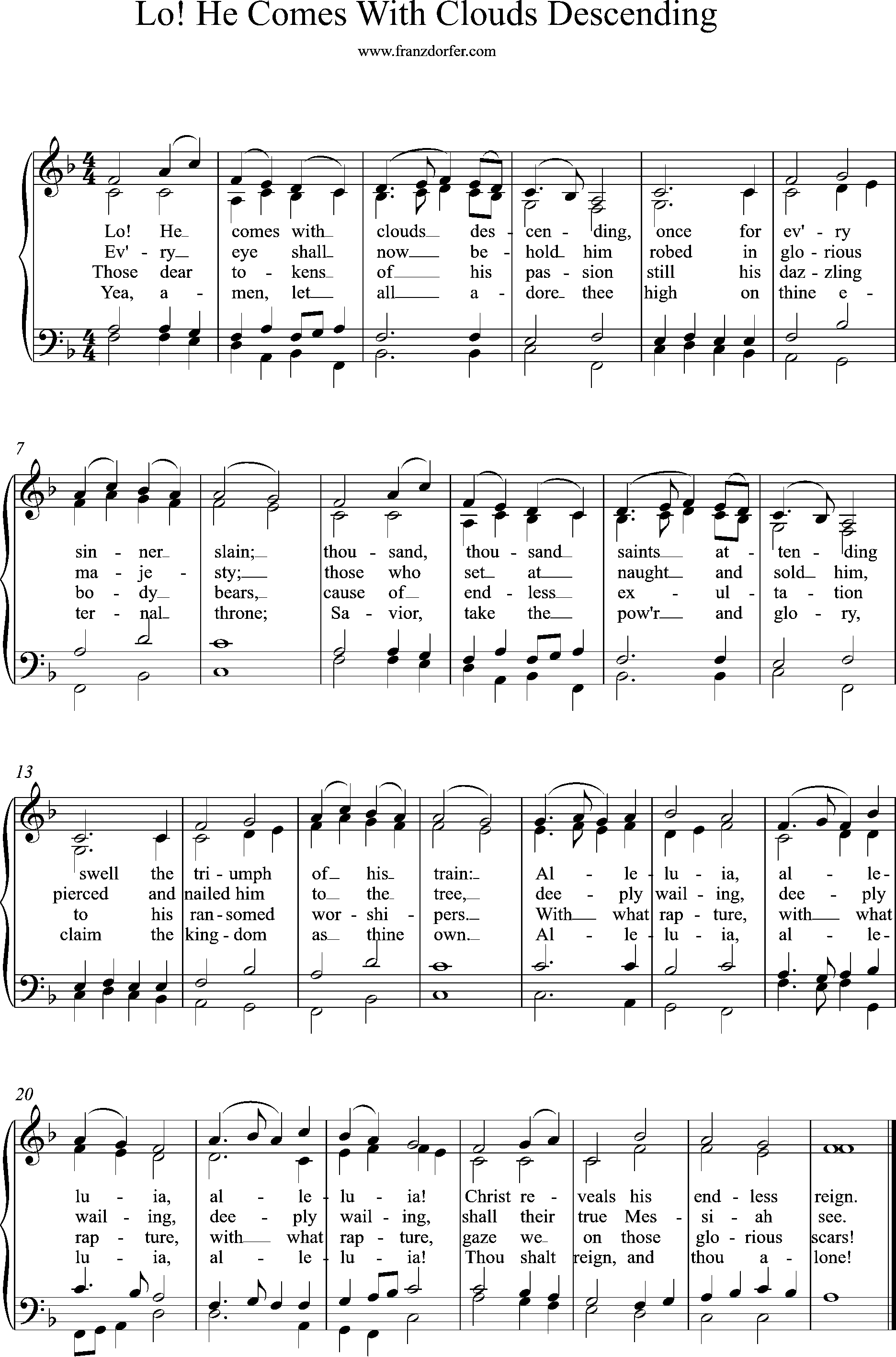 choir-, organ-, sheetmusic, F-Major